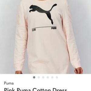 Puma Pink Long Sleeved Sweatshirt Dress